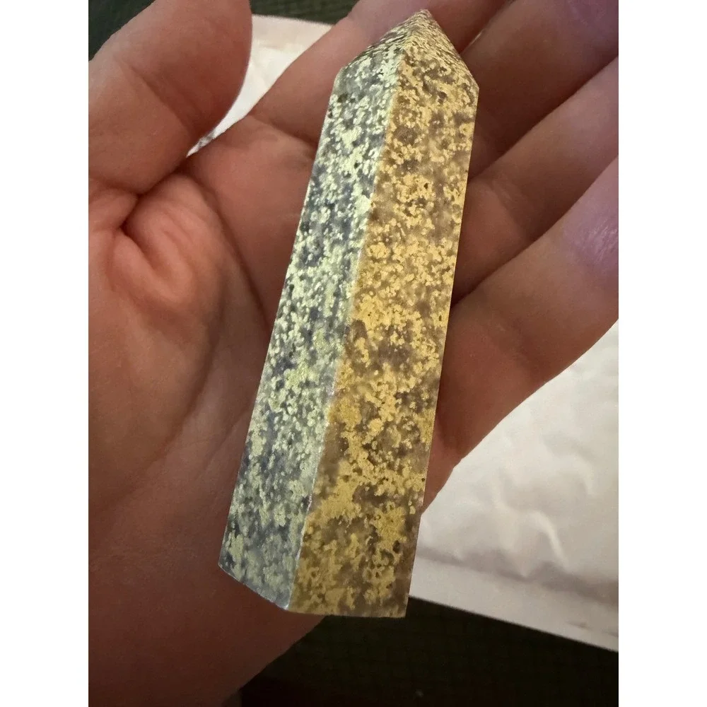 Rainforest Jasper Agate Crystal Tower Wand Unisex OS Green Natural Stone